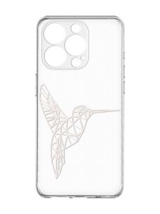 Прозорий чохол із захистом камери на iPhone 15 Pro Max :: Колібрі (принт 123)