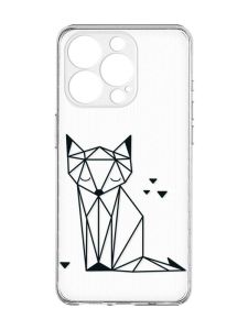 Прозорий чохол із захистом камери на iPhone 15 Pro Max :: Лисиця (принт 126)