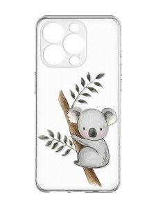 Прозорий чохол із захистом камери на iPhone 15 Pro Max :: Коала (принт 132)