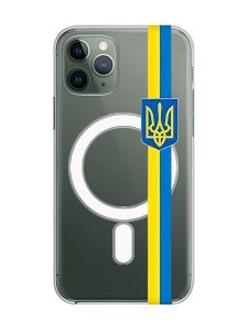Магнітний чохол на iPhone 12/12 Pro із підтримкою MagSafe :: Стрічка Україна (патріотичний принт 253)