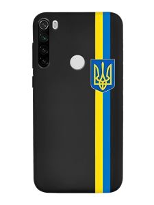 Матовий чорний чохол на Xiaomi Redmi Note 8T :: Стрічка Україна (патріотичний принт 253)