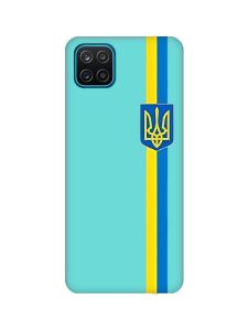 Матовий бірюзовий чохол на Samsung Galaxy A12 :: Стрічка Україна (патріотичний принт 253)
