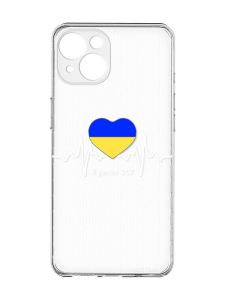 Прозорий чохол із захистом камер на iPhone 15 :: В ритмі ЗСУ (принт 71)