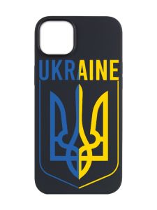 Матовий чорний чохол на Apple iPhone 14 Plus :: Тризуб (патріотичний принт 254)