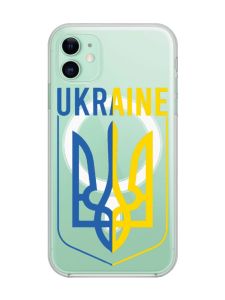 Магнітний чохол на iPhone 11 із підтримкою MagSafe :: Тризуб (патріотичний принт 254)