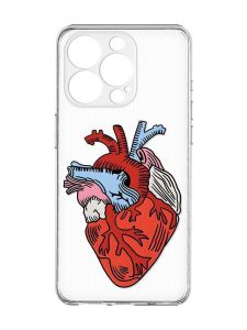 Прозорий чохол із захистом камери на iPhone 15 Pro Max :: Серце анатомічне (принт 250)
