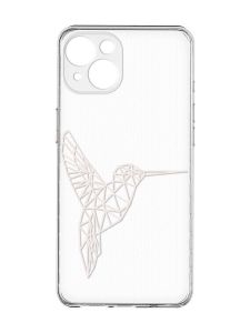 Прозорий чохол із захистом камер на iPhone 15 :: Колібрі (принт 123)