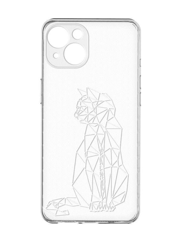 Прозорий чохол із захистом камер на iPhone 15 :: Котик (принт 125)