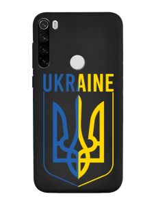 Матовий чорний чохол на Xiaomi Redmi Note 8T :: Тризуб (патріотичний принт 254)