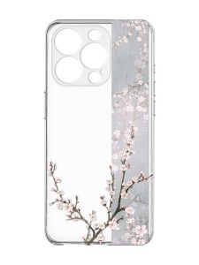 Прозорий чохол із захистом камери на iPhone 15 Pro Max :: Квітуча сакура (принт 285)