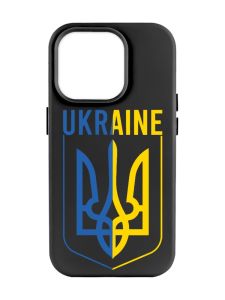 Матовий чорний чохол на Apple iPhone 14 Pro Max :: Тризуб (патріотичний принт 254)