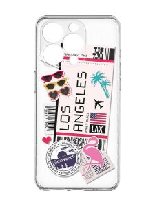 Прозорий чохол із захистом камери на iPhone 15 Pro Max :: Подорожі. Лос-Анджелес (принт 328)