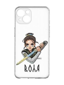 Прозорий чохол із захистом камер на iPhone 15 :: Українська захисниця (принт 169)