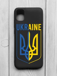 Матовий чорний чохол на Samsung Galaxy A04E/A042 :: Тризуб (патріотичний принт 254)