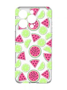 Прозорий чохол із захистом камери на iPhone 15 Pro Max :: Кавуни и лайм (принт 345)