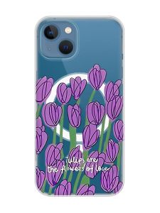 Магнітний чохол на iPhone 13 (6.1) із підтримкою MagSafe :: Тюльпани (принт 265)