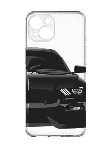 Прозорий чохол із захистом камер на iPhone 15 :: Авто чорне (принт 232)