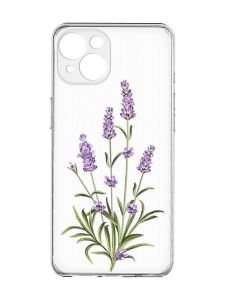 Прозорий чохол із захистом камер на iPhone 15 :: Гілочки лаванди (принт 266)