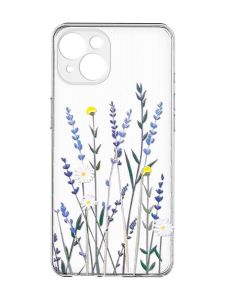 Прозорий чохол із захистом камер на iPhone 15 :: Польові квіти (принт 270)