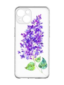 Прозорий чохол із захистом камер на iPhone 15 :: Гілочка бузку (принт 280)