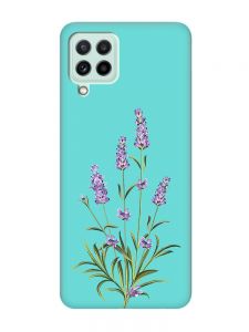 Матовий бірюзовий чохол на Samsung Galaxy M32/M22/A22 4G :: Гілочки лаванди (принт 266)