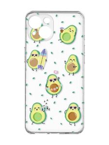 Прозорий чохол із захистом камер на iPhone 15 :: Авокадо на відпочинку (принт 302)