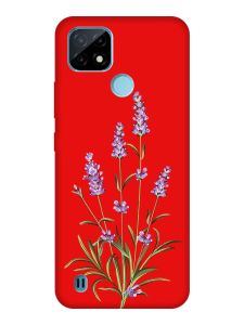 Матовий червоний чохол на Realme C21Y :: Гілочки лаванди (принт 266)