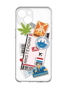 Прозорий чохол із захистом камер на iPhone 15 :: Подорожі. Амстердам (принт 327)