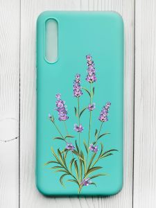 Матовий бірюзовий чохол на Samsung Galaxy A50 (2019) A505/A30s :: Гілочки лаванди (принт 266)