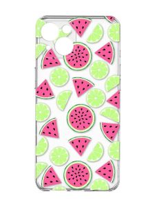 Прозорий чохол із захистом камер на iPhone 15 :: Кавуни и лайм (принт 345)