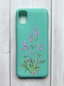 Матовий бірюзовий чохол на Samsung Galaxy A04E / A042 :: Гілочки лаванди (принт 266)