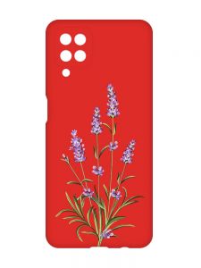 Матовий червоний чохол на Samsung Galaxy A12 :: Гілочки лаванди (принт 266)