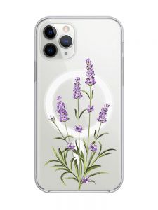 Магнітний чохол на iPhone 11 Pro Max із підтримкою MagSafe :: Гілочки лаванди (принт 266)