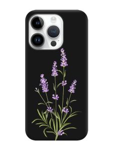 Матовий чорний чохол на Apple iPhone 14 Pro :: Гілочки лаванди (принт 266)