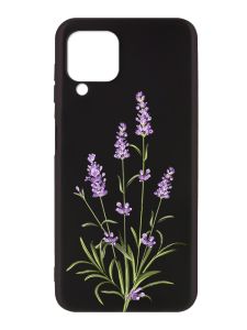 Матовий чорний чохол на Samsung Galaxy A12 :: Гілочки лаванди (принт 266)
