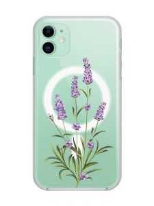 Магнітний чохол на iPhone 11 із підтримкою MagSafe :: Гілочки лаванди (принт 266)