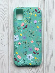 Матовий бірюзовий чохол на Samsung Galaxy A04E / A042 :: Квітковий фон (принт 267)