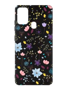 Матовий чорний чохол на Samsung Galaxy M30s/M21 :: Квітковий фон (принт 267)