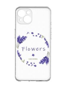 Прозорий чохол із захистом камер на iPhone 15 Plus :: Лавандовий віночок (принт 19)