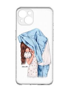 Прозорий чохол із захистом камер на iPhone 15 Plus :: Поцілунок (принт 33)