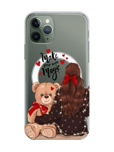 Магнітний чохол на iPhone 12/12 Pro із підтримкою MagSafe :: Дівчина з ведмедиком (принт 188)