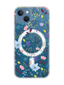 Магнітний чохол на iPhone 13 (6.1) із підтримкою MagSafe :: Квітковий фон (принт 267)