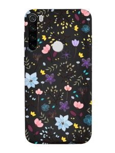 Матовий чорний чохол на Xiaomi Redmi Note 8T :: Квітковий фон (принт 267)