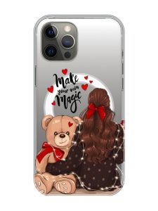 Магнітний чохол на iPhone 12 Pro Max із підтримкою MagSafe :: Дівчина з ведмедиком (принт 188)