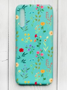 Матовий бірюзовий чохол на Samsung Galaxy A50 (2019) A505/A30s :: Квітковий фон (принт 269)