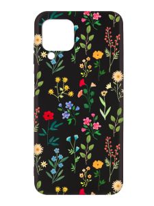 Матовий чорний чохол на Samsung Galaxy A12 :: Квітковий фон (принт 269)