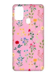 Матовий рожевий чохол на Samsung Galaxy M30s/M21 :: Квітковий фон (принт 269)