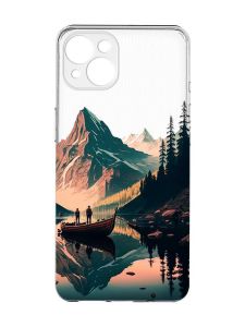 Прозорий чохол із захистом камер на iPhone 15 Plus :: Човен. Пейзаж (принт 246)