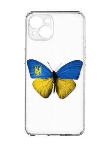 Прозорий чохол із захистом камер на iPhone 15 Plus :: Метелик Україна (принт 255)