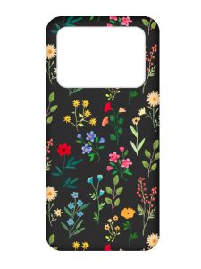 Матовий чорний чохол на Xiaomi Poco X4 Pro 5G :: Квітковий фон (принт 269)